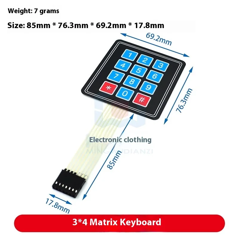 Kunci Ekstra Besar 4*4/1*4/3*4/4*5 Keyboard Matriks Mikrokontroler Keyboard Ekspansi Eksternal Keyboard Film