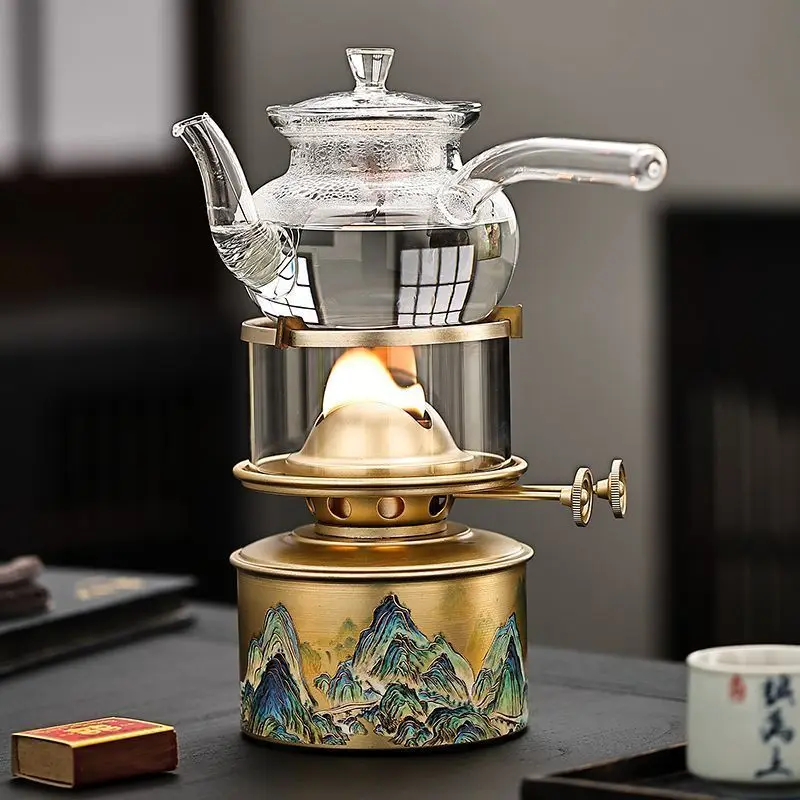 Outdoor portable tea stove camping small stove windproof outdoor heating kettle