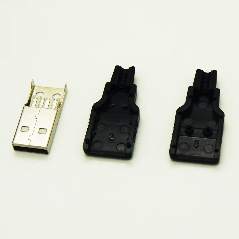 5 pz fai da te USB A tipo maschio femmina connettori Dia.3.2mm adattatore di montaggio USB Jack 2.0 presa di saldatura con guscio in plastica