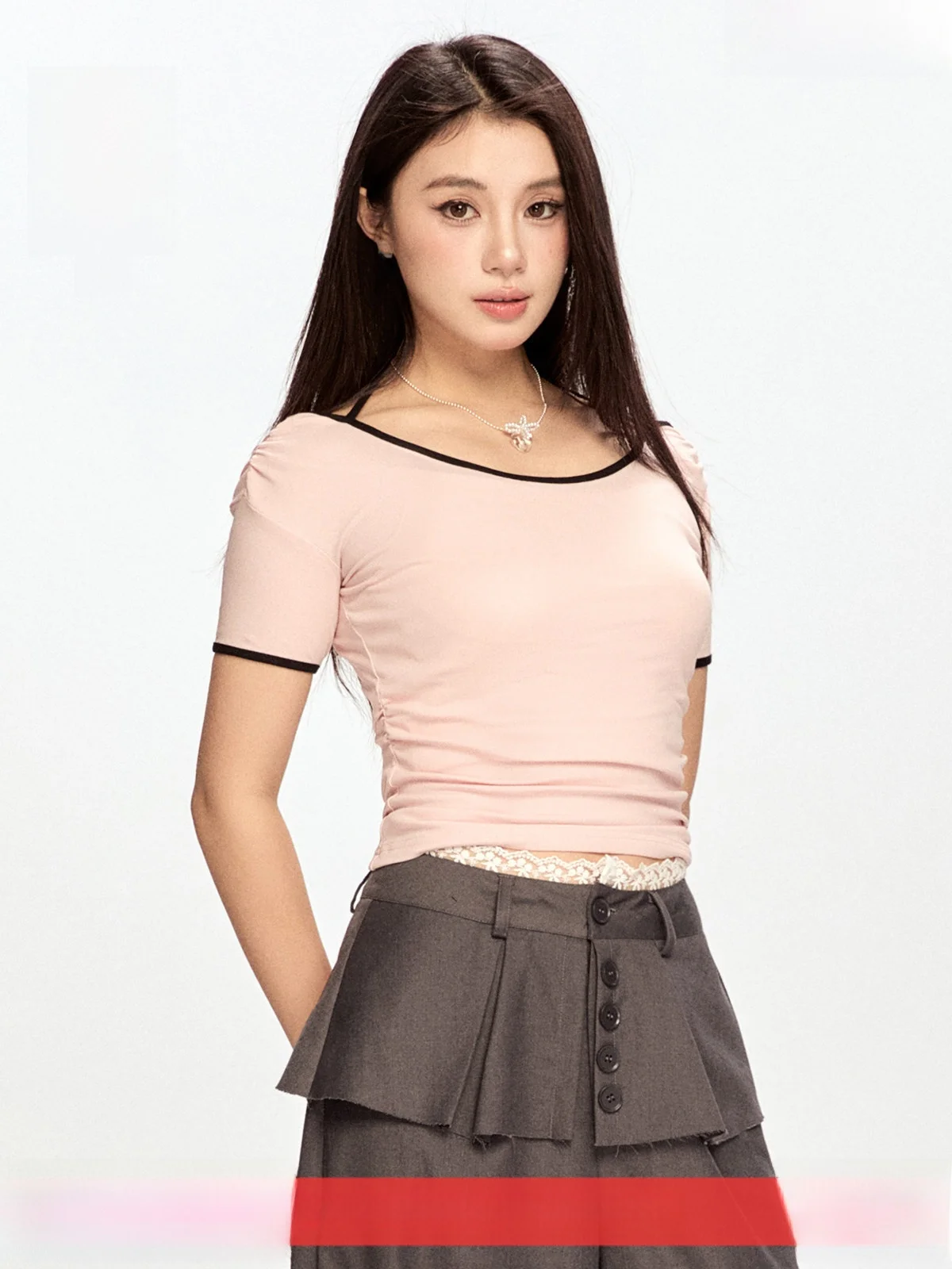 

Новая летняя женская футболка Slim Fit с коротким рукавом и круглым вырезом, в стиле Color Block, из смесового хлопка, Sweet And Spicy Summer New Sle One-T Fanyu