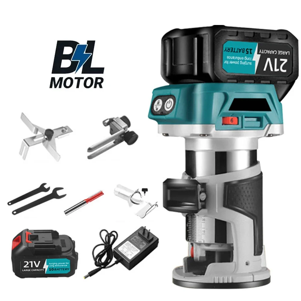 6 سرعات فرش يده الكهربائية المتقلب اللاسلكي جهاز توجيه الخشب 6/6.35/8 مللي متر النجارة النقش الشق لبطارية ماكيتا