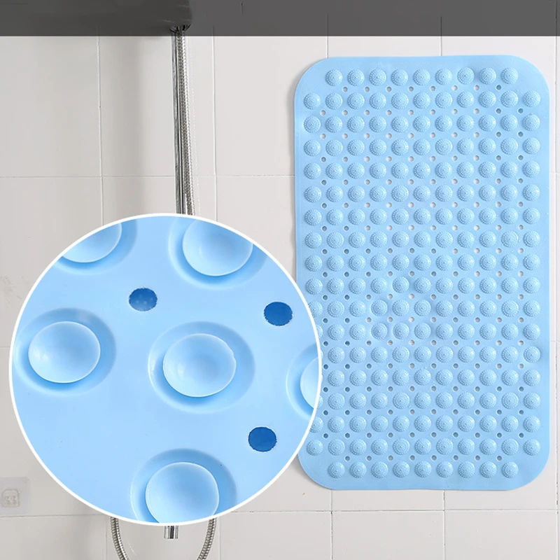 7 Colors 4 Sizes PVC Large Toilet Bathroom Bathtub Safety Shower Non-slip Bath Rug with Suction Cups Floor Mat Massage Cushion