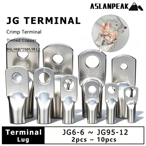 Crimp terminal Marine Tinned Copper Screw Hole Electric Wire Cable Ring Tubular Cord End Lug Connector Crimp Connect wires cable