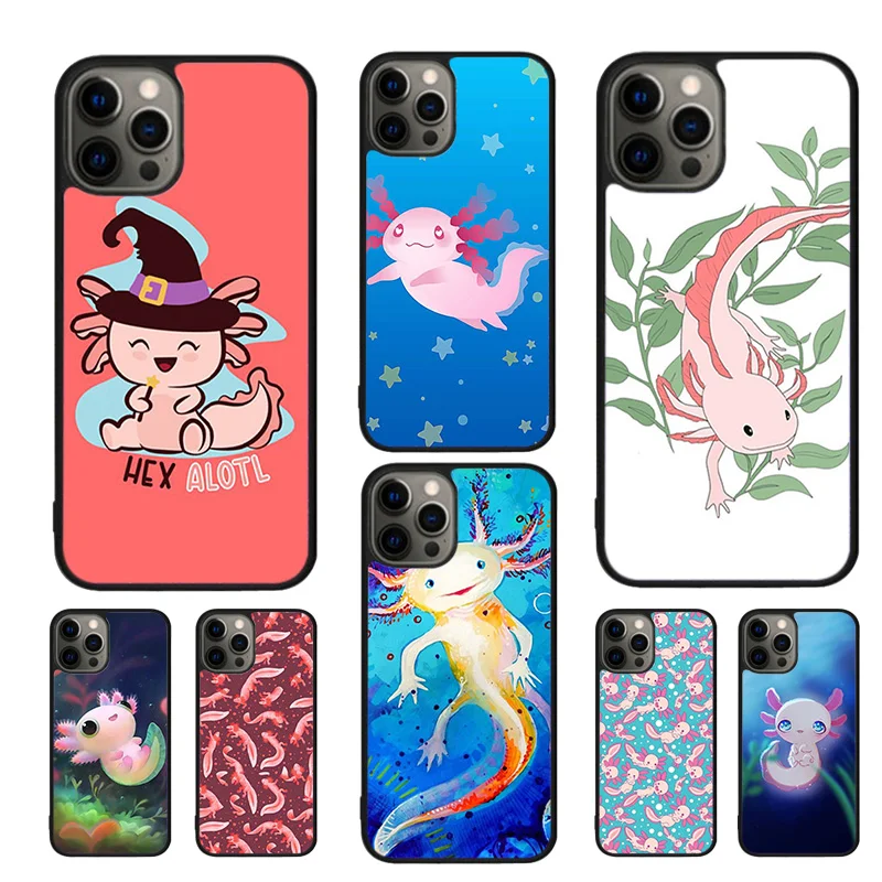 Cute Animal Axolotl Mobile Phone Cases Cover For iPhone 16 15 14 12 13 mini 11 Pro MAX apple 6 7 8 Plus SE2020 Coque