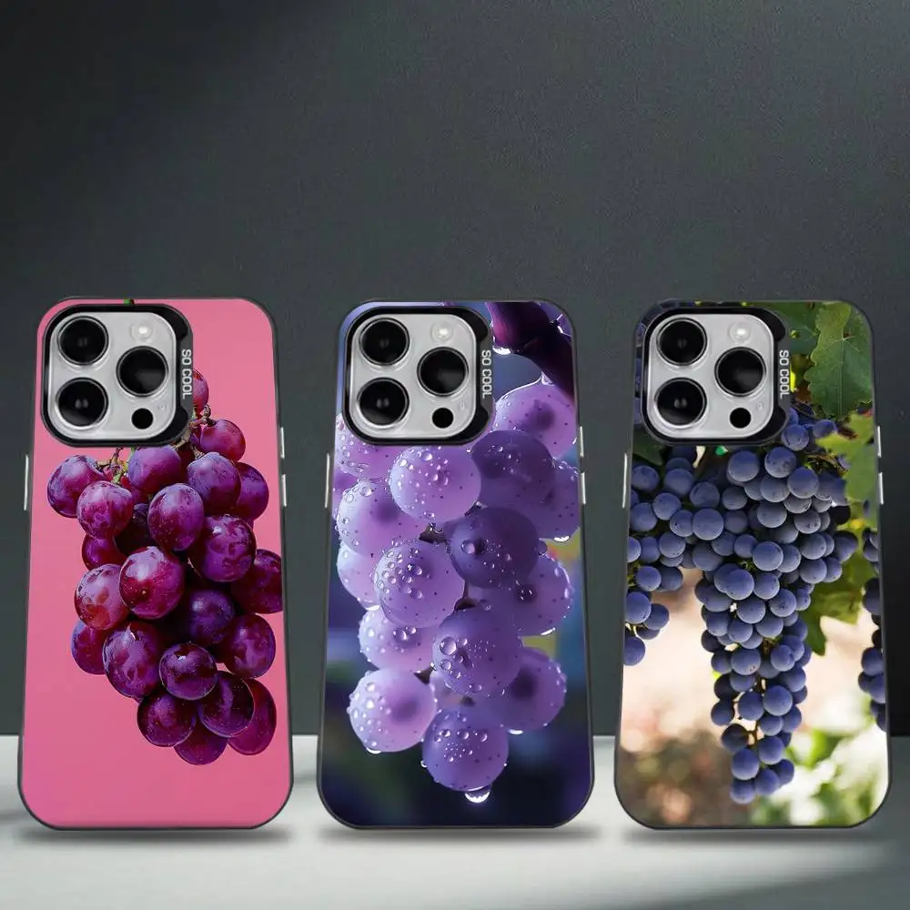 

Summer Fruit Grape Phone Case For iPhone 17,16,15,14,13,12,11,Pro,Max,Plus,E,Air,Mini Black Tpu Cover