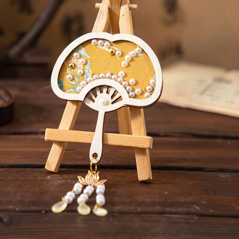 Ethnic Style Fridge Magnet DIY Craft Set Song Brocade Pearl Pendant Miao Silver Decoration Unique Souvenir Present