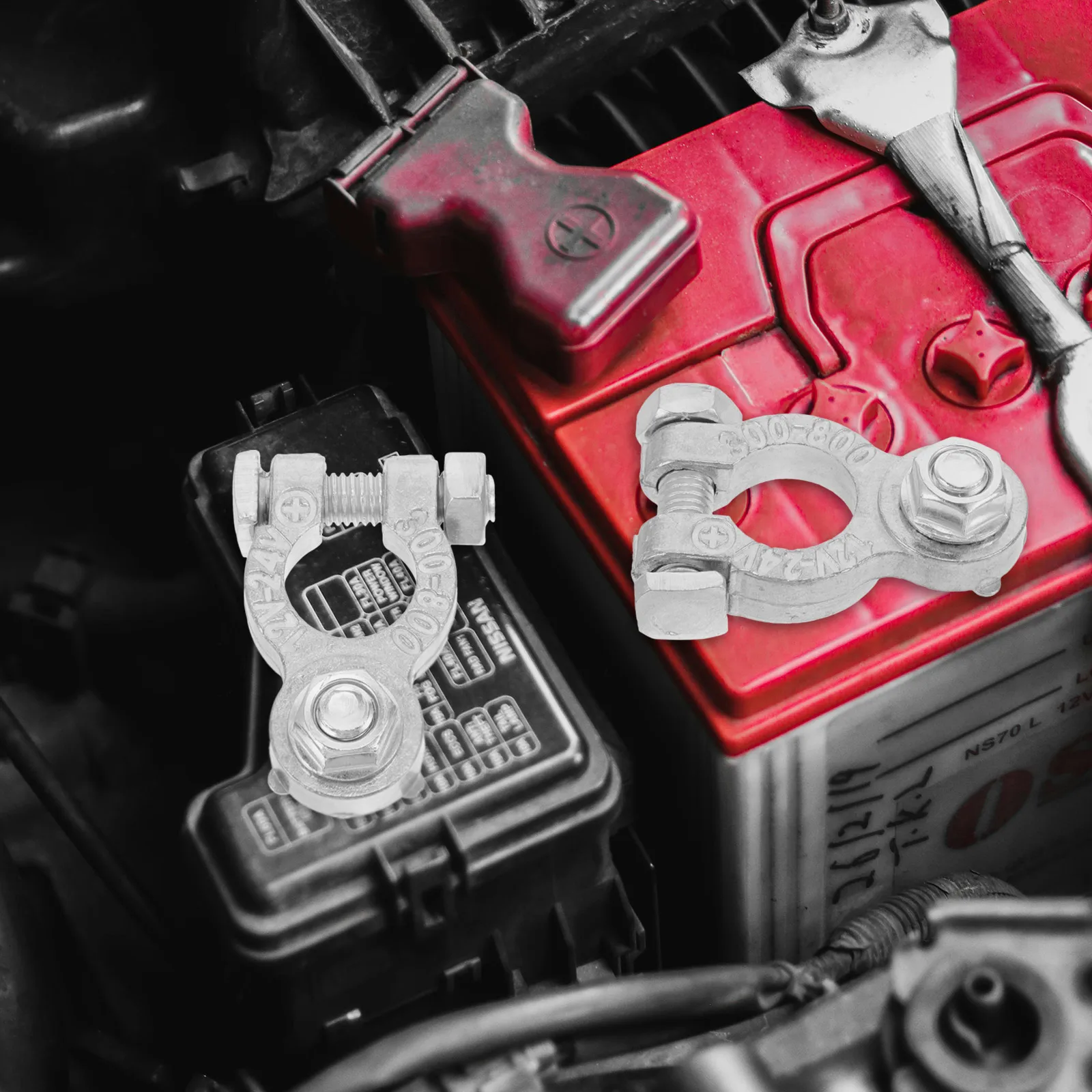 

2Pcs Zinc Alloy Clamps Cable Terminals Auto Car Truck Durable Metal Connectors Clip Parts Accessories Vehicle