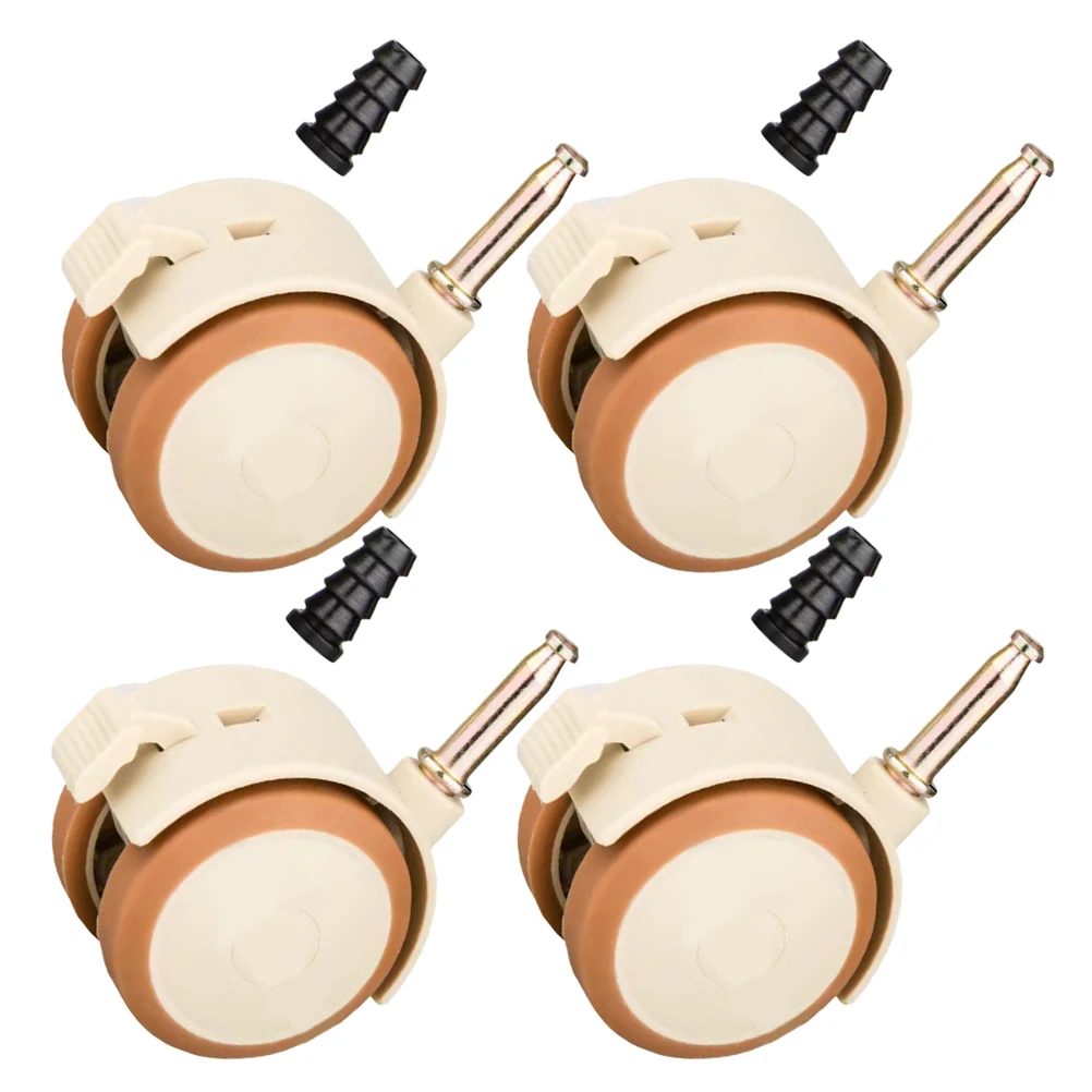 4개 무소음 아기 침대 바퀴 잠금 브레이크 캐스터 유아용 카트 바퀴 세트 침대 프레임 액세서리 아기 침대 의자 캐스터