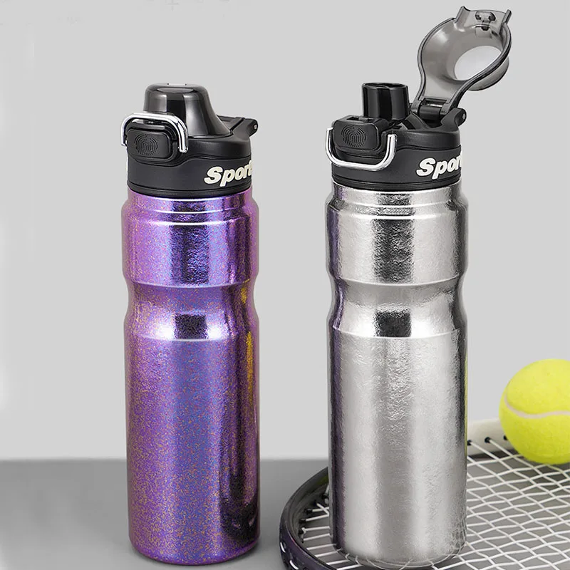 630ml Pure Titanium Large-capacity Sports THERMOS CUP With Handle And Straw For Outdoor Hiking And Gym,Double-layer Water Bottle