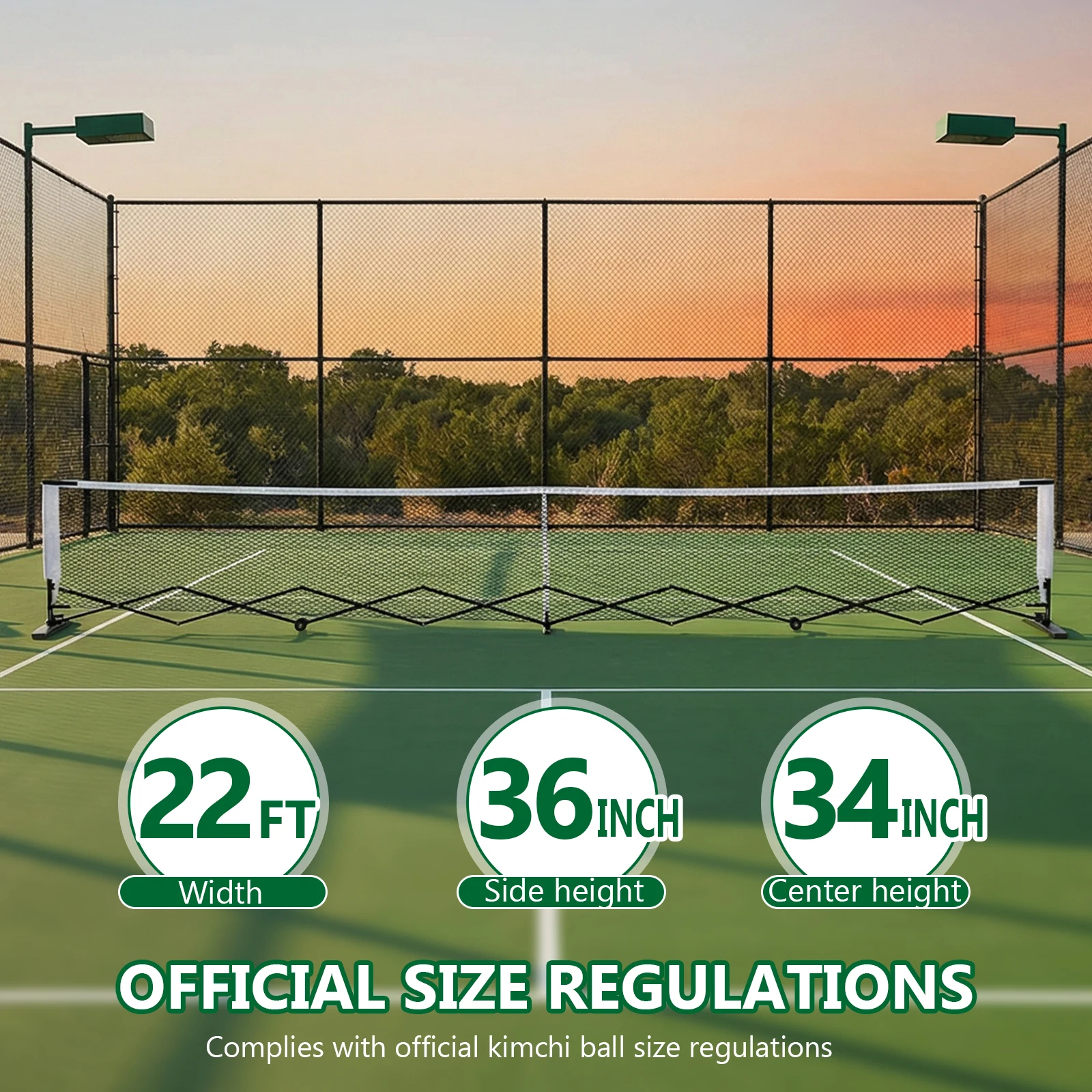 

Retractable Pickleball Net 22FT Pickleball Set Net with Steady Metal Frame Free Assembly & Carry Bag for Indoor and Outdoor Use