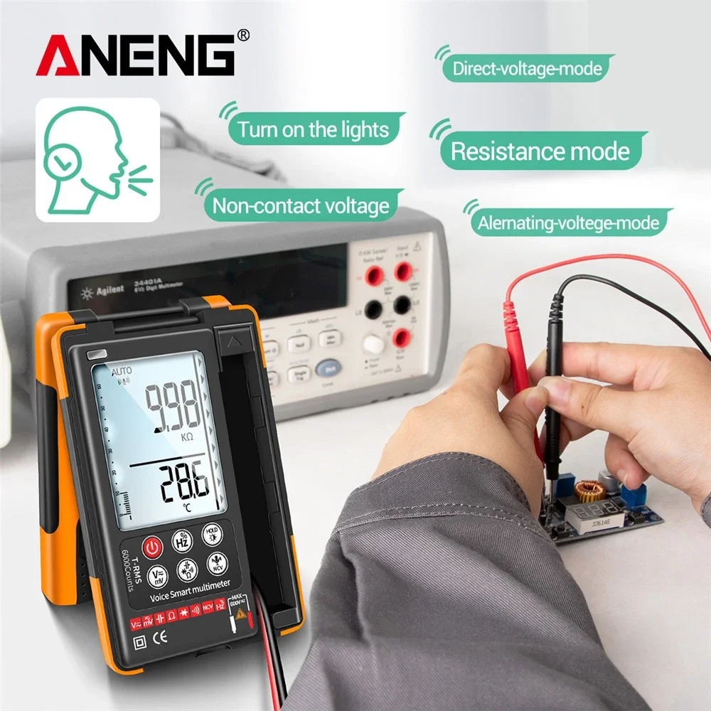 ANENG Q60S Voice Control Multimeter Professional Digital Voltmeter True Rms 6000 Count Electric Tester Tools for Electrician