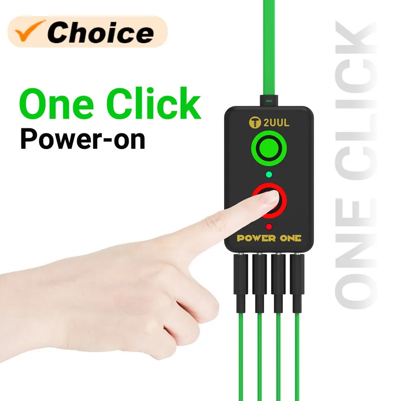 

2UUL PW09 POWER ONE One Click Power On Cable for IP 12 13 14 15 16 Series with A15 Bionic Connector Dual Socket Power Boot Line