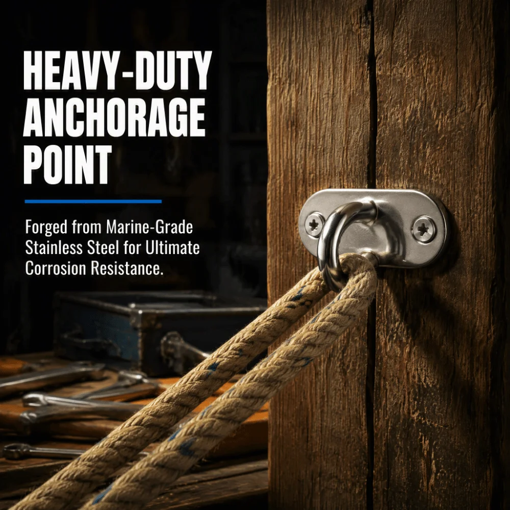 8pcs Heavy Duty Rust-Proof Pad Eye Plate Strip Type Enclosed Hook Wall Mount Hangers Ceiling Hooks Storage