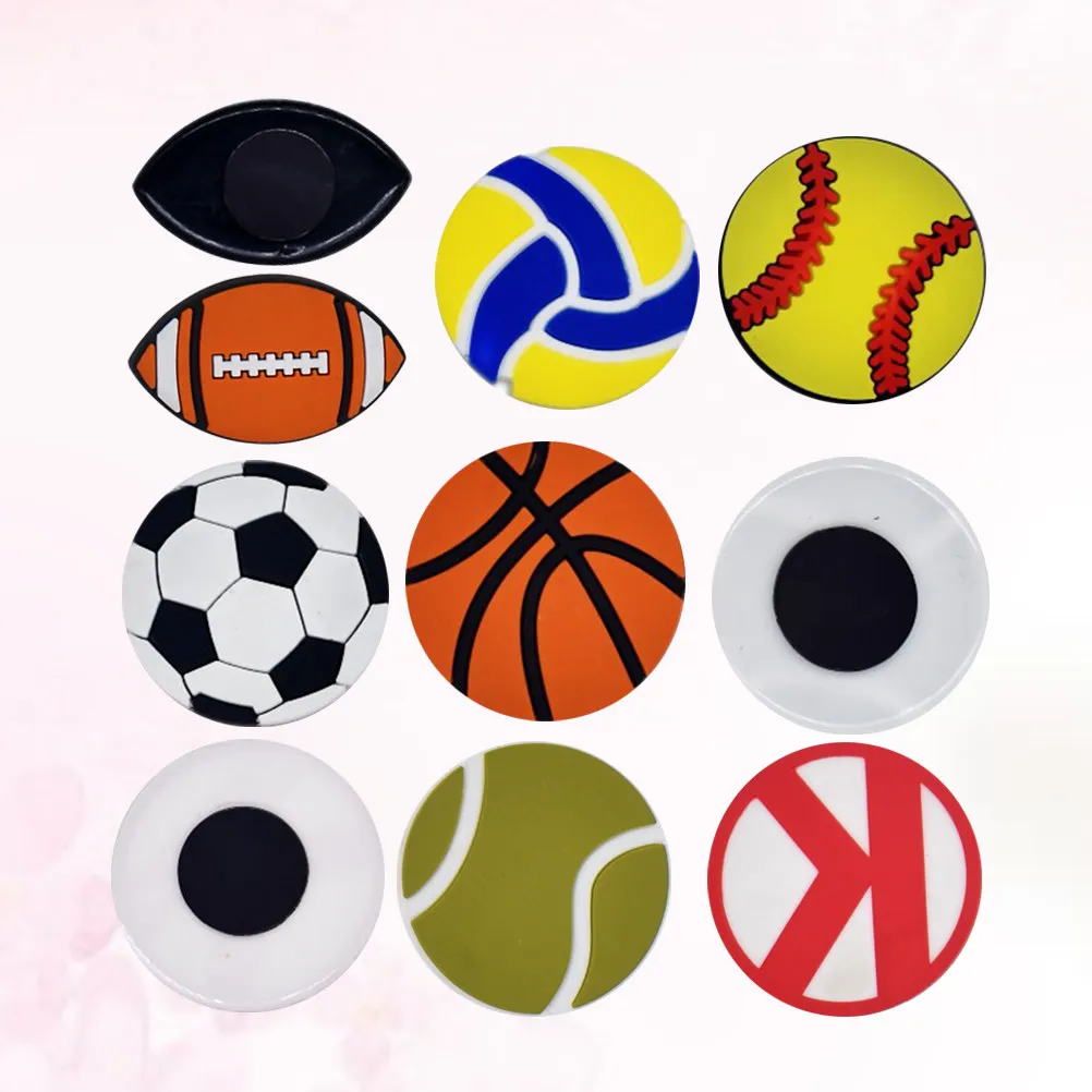 10Pcs Ball Theme Fridge Premium Non-Scratch Strong Adhesion Refrigerator Decor for Home Office Kitchen Wall Metal