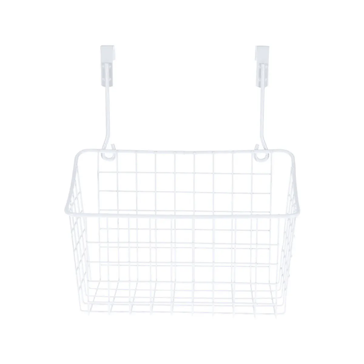 

White Over Door Storage Basket Metal Coated Cabinet Organizer for Kitchen Wardrobe Office Filing Cabinet Desk Storage Rack