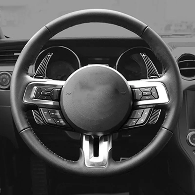 2 pcs Car Steering Wheel Paddle Shifter Cover For Ford Mustang 2015 2016 2017 2018 2019 2020 2021 2022 2023 ABS Trim Accessories - view 6