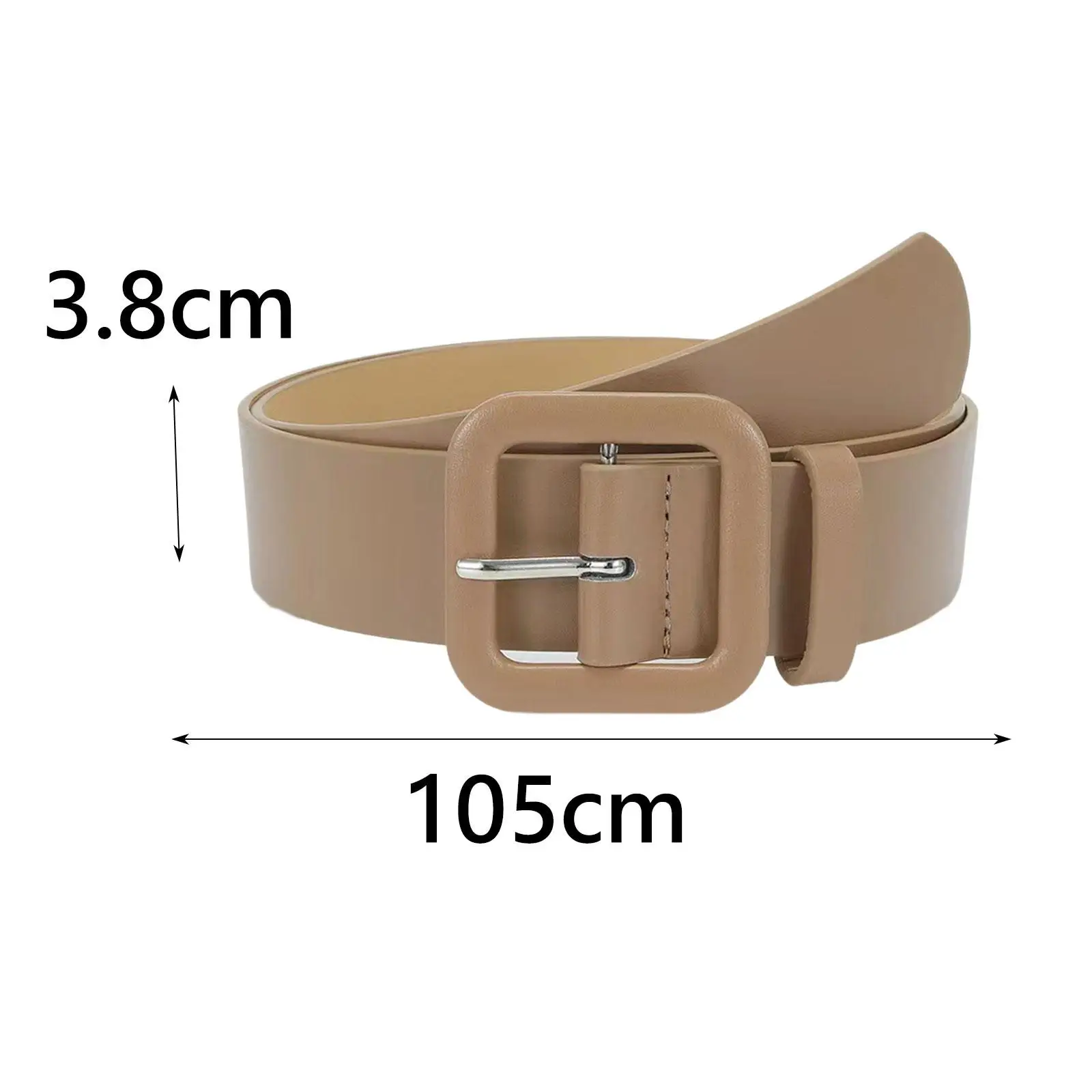 Womens PU Leather Belt Pin Buckle Belt Trendy Dress Belt for Jeans Skirts Coats