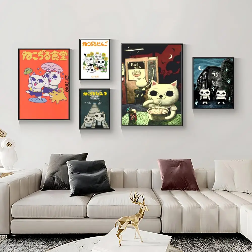 Anime C-Cat Soup Poster HD Self-Adhesive Waterproof Frameless Wall Art for Home Office Dorm Bedroom Ideal Gift
