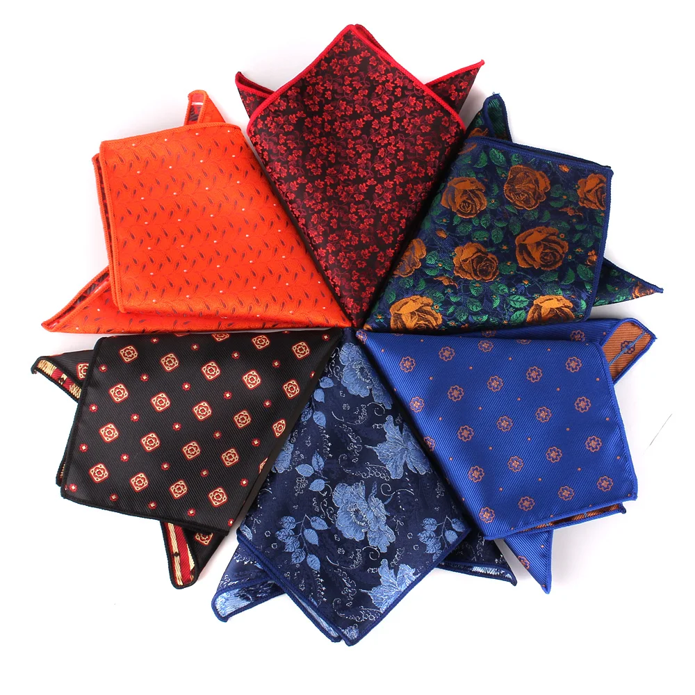 Jacquard Pocket Square For Men Mulheres Toalha De Peito Hanky Gentlemen Hankies Terno dos homens Lenço Floral Toalha De Bolso Presentes