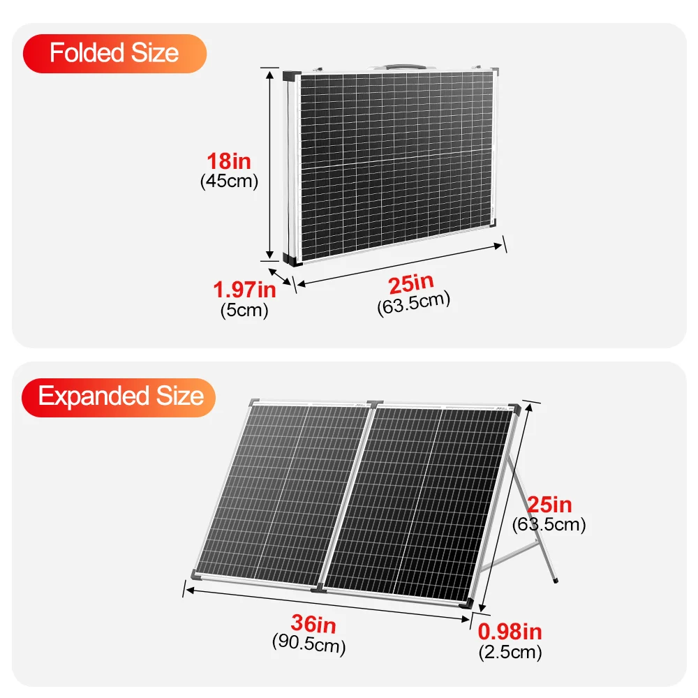 100W Foldable Solar Panel Kit with USB and Charge Controller
