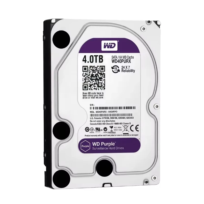 WD Purple 4TB 3TB 2T Surveillance HDD 64M Cache SATAIII 6.0Gb/s 3.5 "محرك الأقراص الصلبة الداخلي الرقمي الغربي 1T 500G 6TB HD القرص الصلب