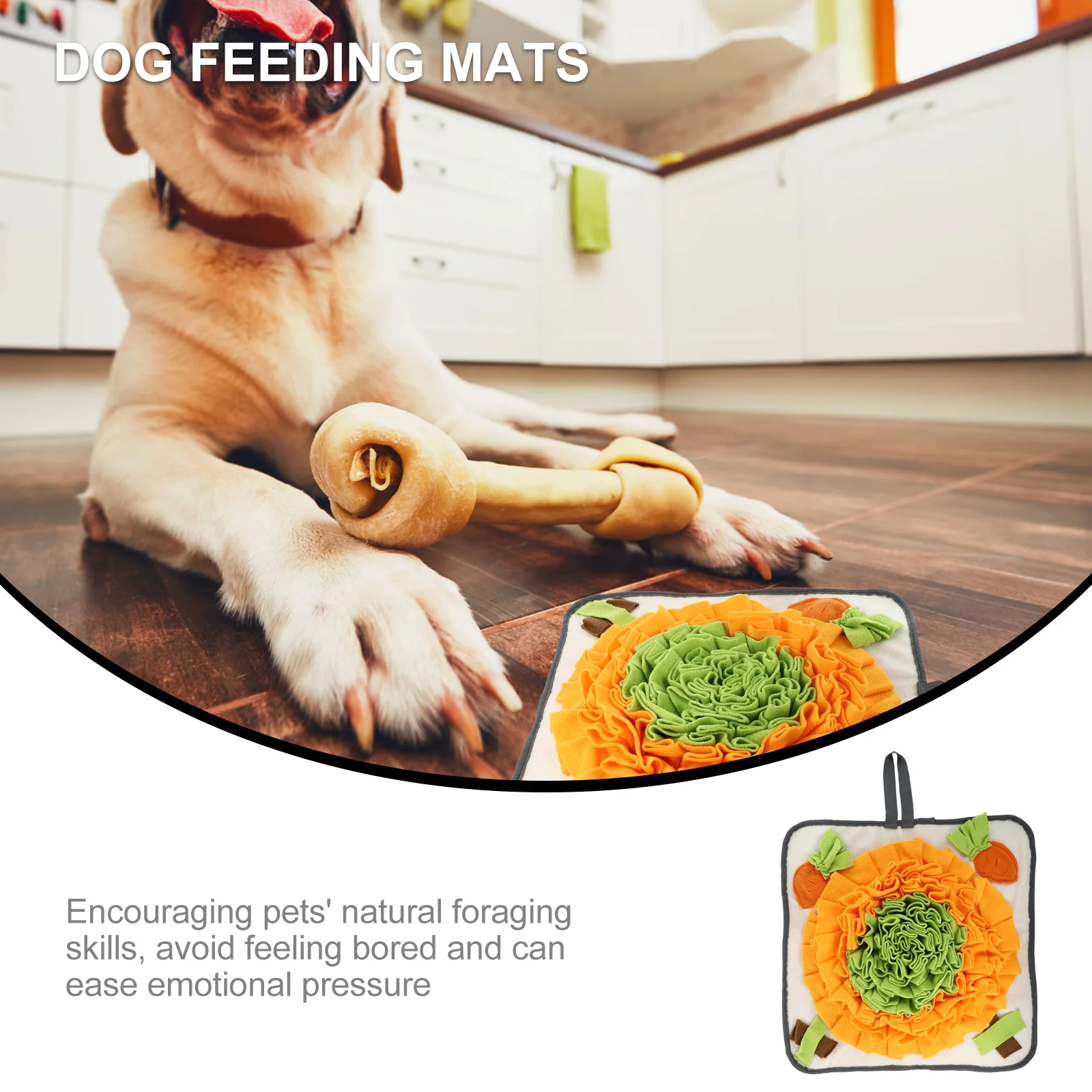 

1Pcs Dog Snuffle Mat Interactive Foraging Slow Feeding Game Mat Hidden Treat Dispenser Pet Cage Hanging Rope Portable