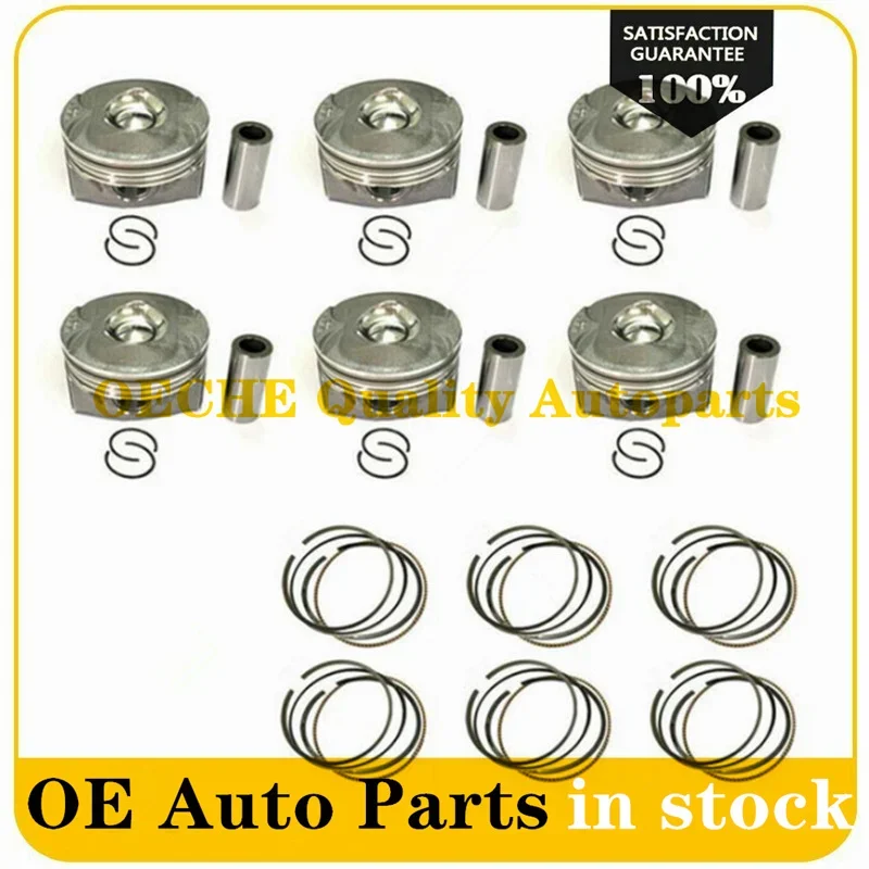 6PCS Piston AJ126 LR041639 LR062617 for Land Rover Range Rover Sport L494 L560 Discovery LR4 LR5 L319 L462 3.0T V6 Turbo 306PS