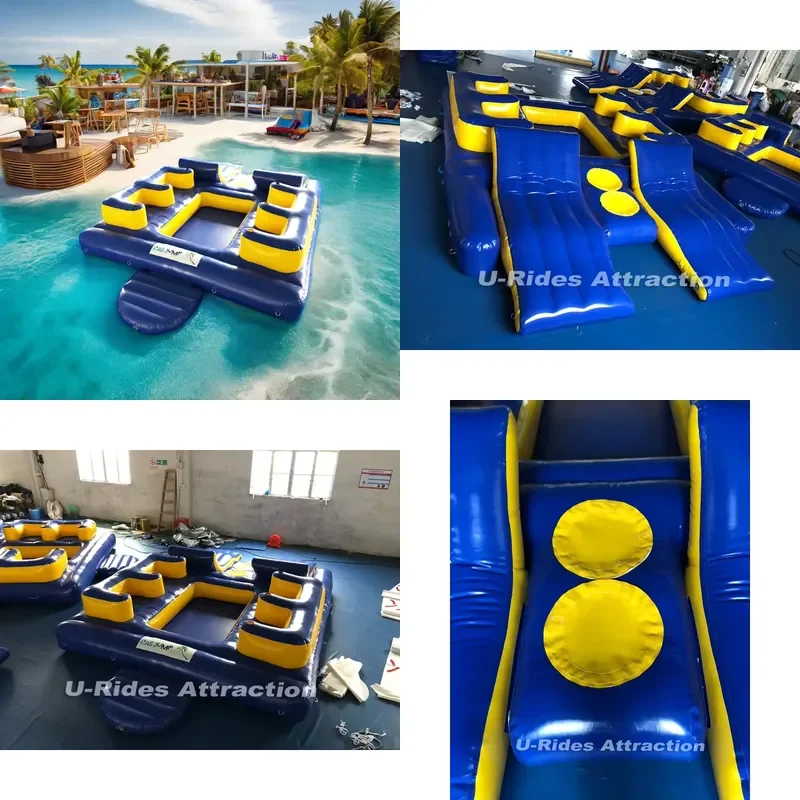 U-Rides WG 6 Seat Inflatable PVC Water Island Floating Sofa Lounge CE Certification 100-500kg Capacity for Outdoor Party Use