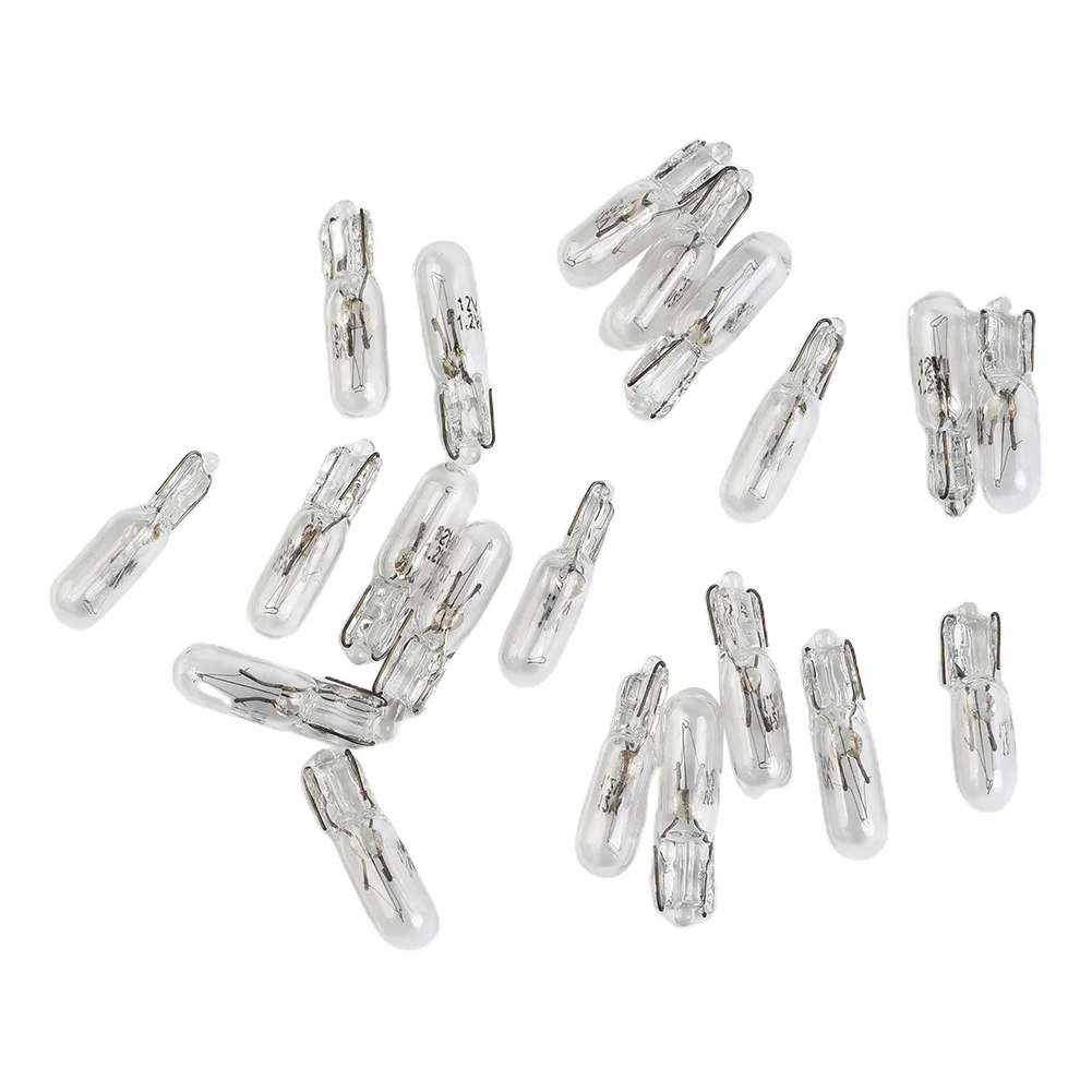 Juego de bombillas para salpicadero de coche, luz blanca cálida, tipo bombilla de cuña, T5 286, 20 piezas, 12V, 1, 2W, cristal de cuarzo, Tecnología