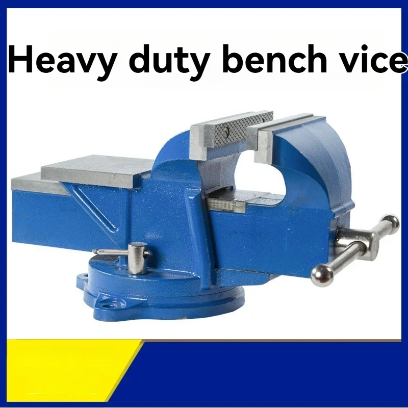5-Inch Reinforced Home Bench Vise with Anvil; 6-Inch Heavy-Duty Swivel-Base Bench Vise for Industrial and Automotive Repair Use