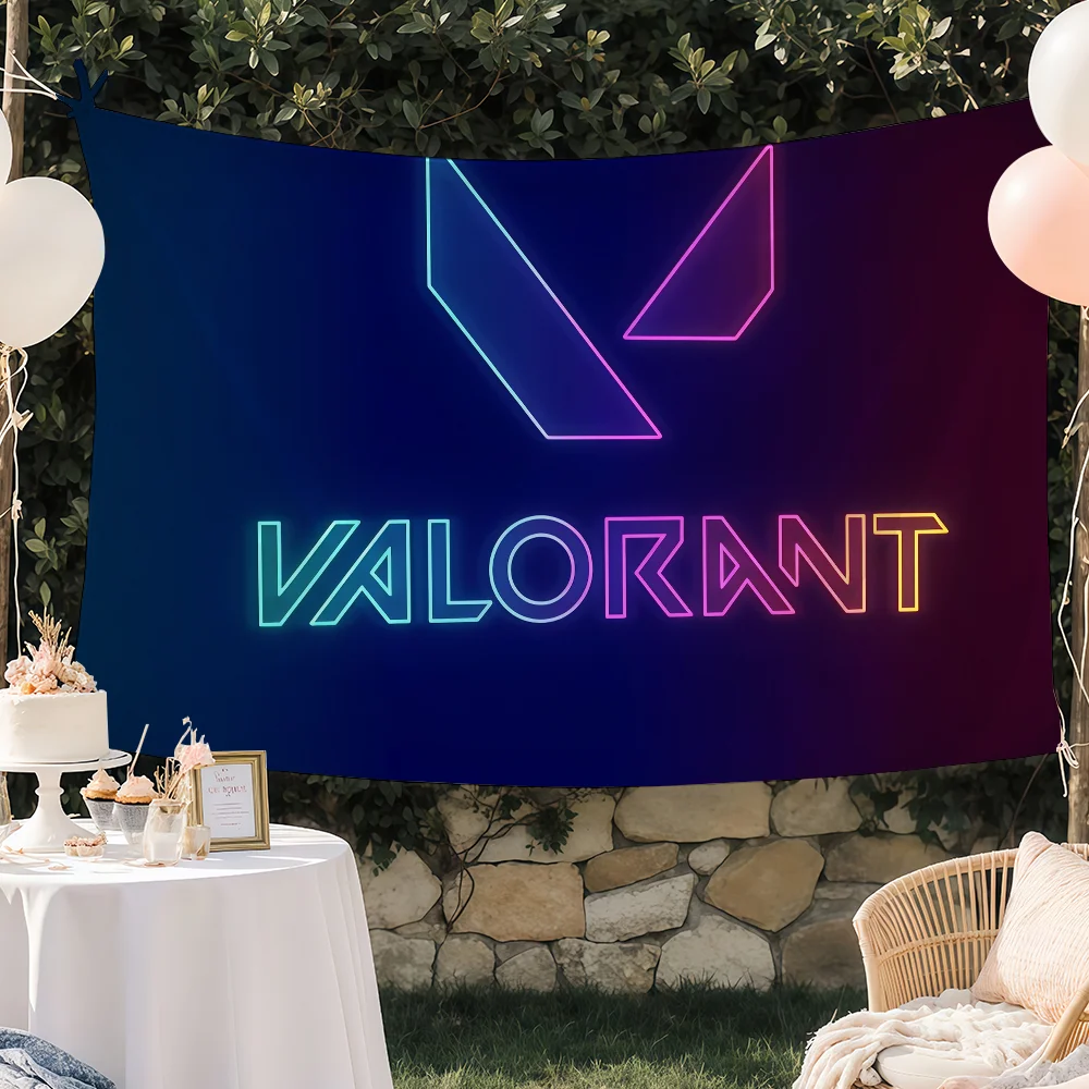 Game V-VALORANT  flag Custom Camping Garden Decor Party Backdrops Wall Art Family Gifts