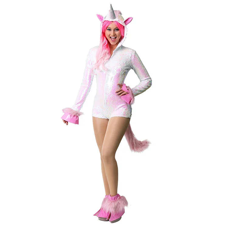 

Women Unicorn Cosplay Costume Adult Rainbow Jumpsuits Birthday Party Clothes Sexy Halloween Carnival Unicorn Onesies