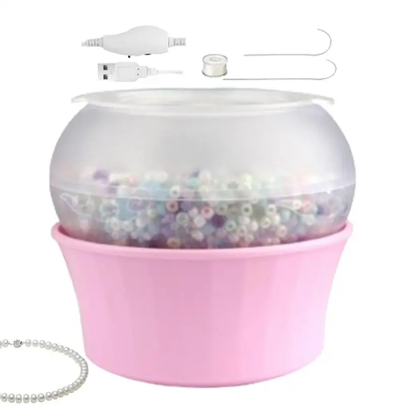 Clay Bead Spinner 5V Portable Electric Bead Machine Adjustable Automatic Clay Beads Bowl Beading Accessories USB Jewelry Making