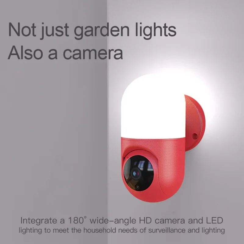 스마트 홈 벽 램프 카메라 PTZ 회전 LED 전구 야외 조명, IP 와이파이 카메라, CCTV 방수 베이비 모니터, 2MP, 1080P, 355 도