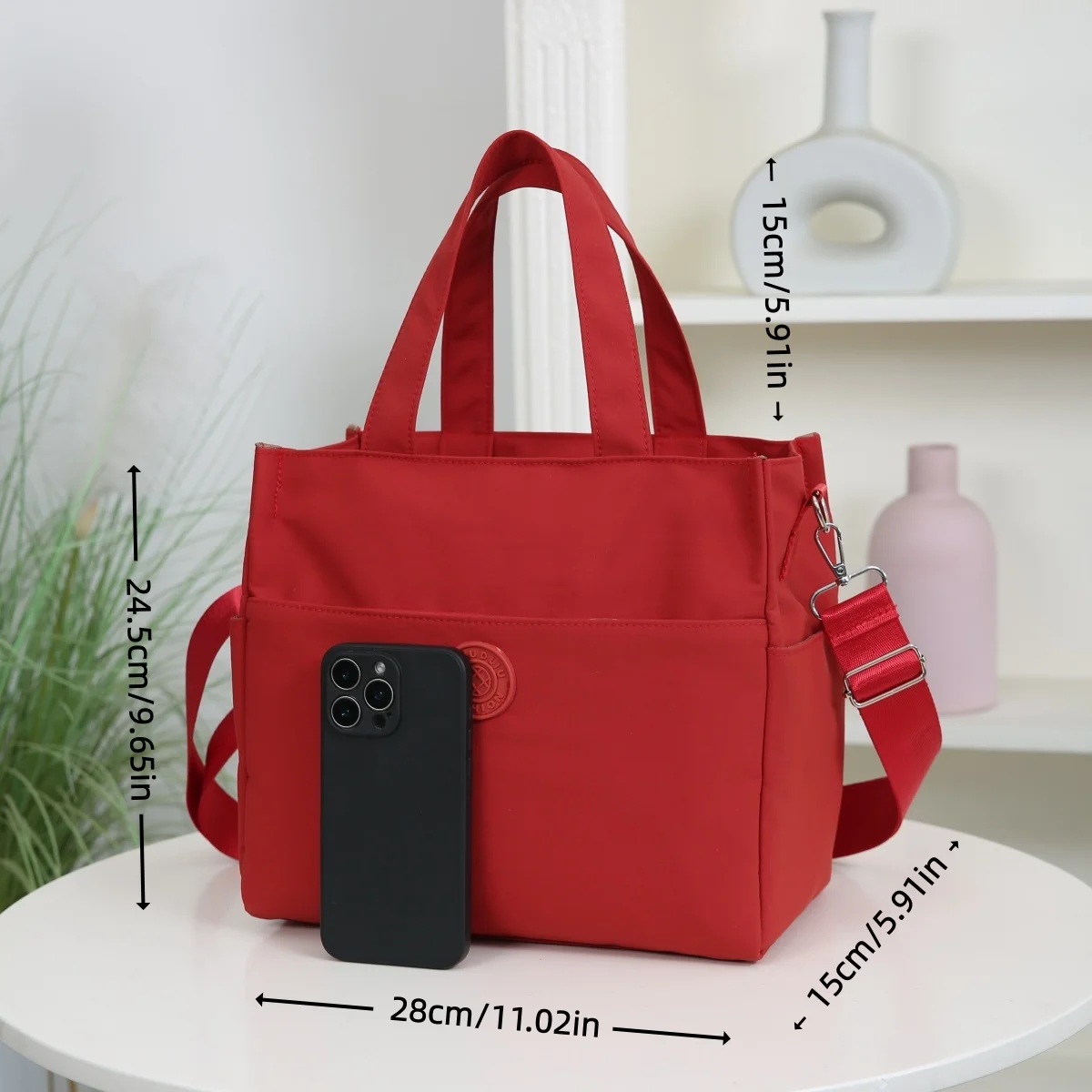 DLIU, Solid Color, Large Capacity, Crossbody Bag, Handbag, Lunch Bag, Miscellaneous Storage Pouch, Perfect for Going Out Shoppin