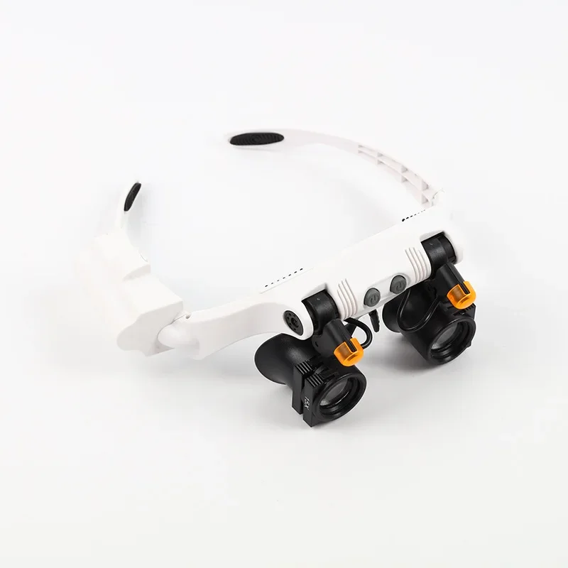 Magnifying with 2 LED Lights Interchangeable Magnifier Cold Warm Light Eyeglass Loupes for Electronics Repair Jewelry Appraisal