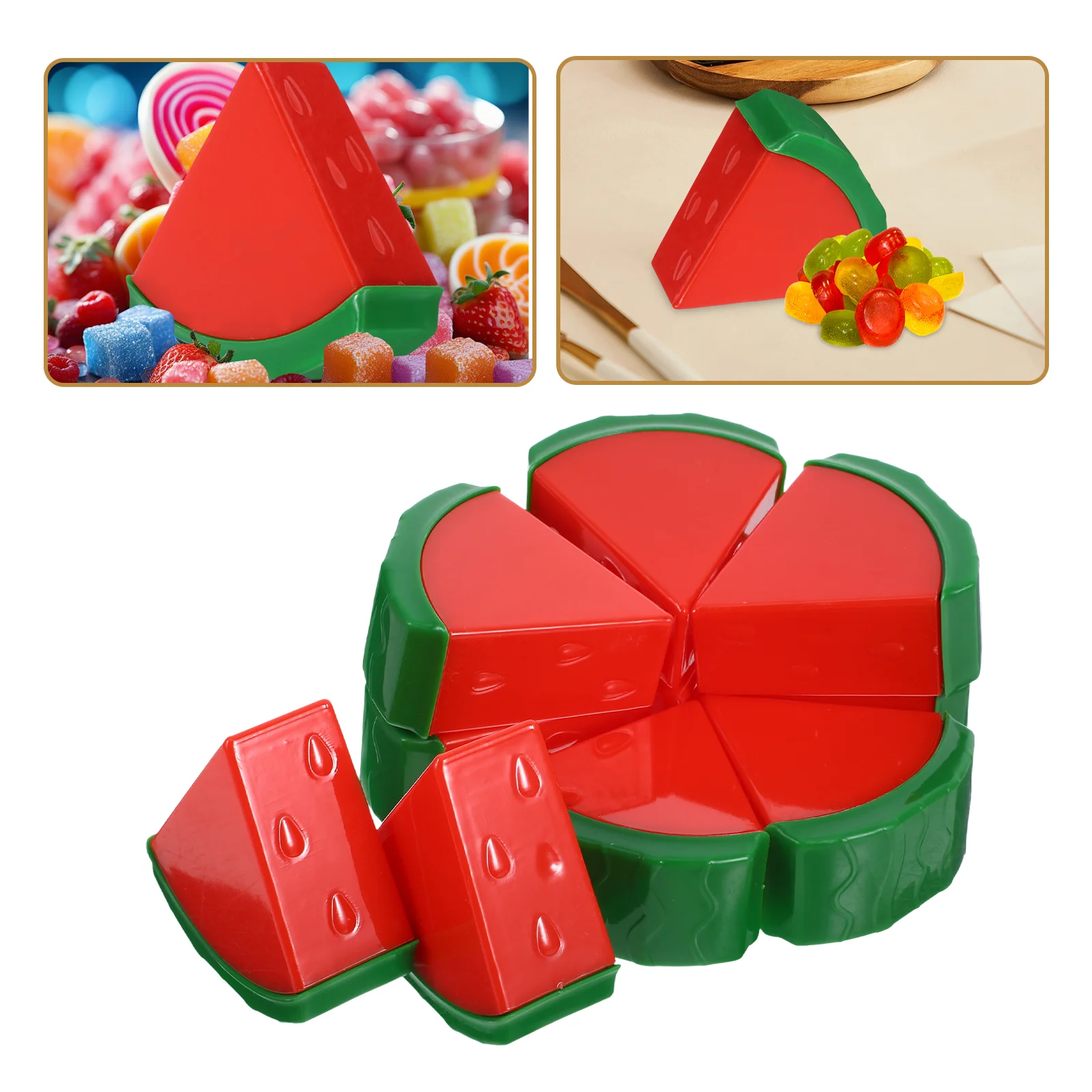 10pcs Watermelon Shaped Gift Boxes Red Packaging Scratch Resistant Creative Treat Containers Party Favors Small Candy Boxes