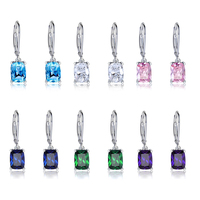 Valuable Lab Emerald Diamond Dangle Earring Jewelry 925 Sterling silver Party Wedding Drop Earrings for Women Engagement Gift