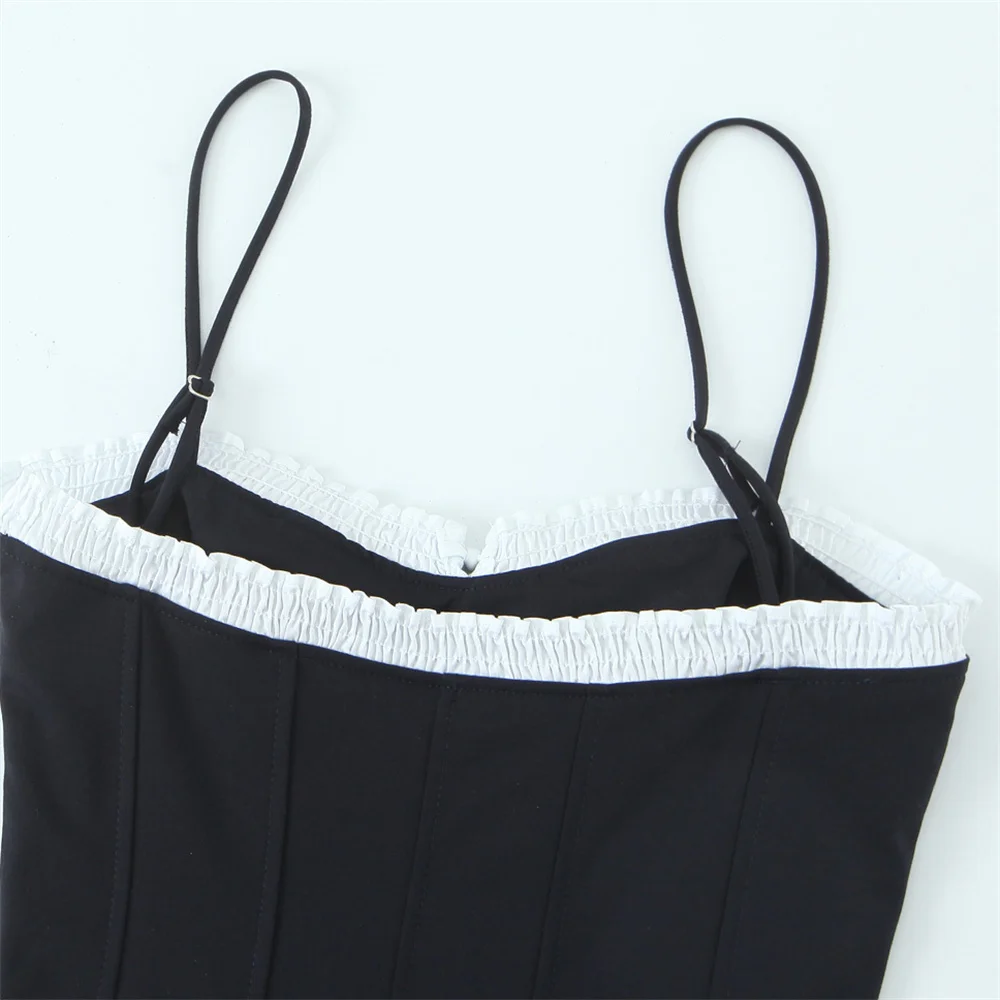 Vestido feminino com alça em camadas e laço, decoração primavera/verão, novo produto casual, roupa feminina