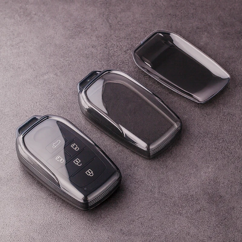 Transparent Black Soft TPU for TOYOTA Sienna RAV4 VENZA Mirai Hybrid Vehicles Alphard Remote 4 5 6 Button Car Key Case Cover Fob