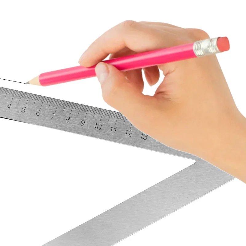 0-200mm Triangle Ruler Measuring Tool 90 degree Alloy with Level Bubble Bead Horizontal Woodworking