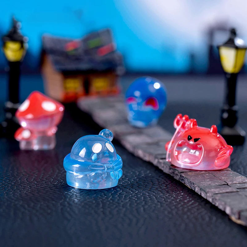 Mini adornos luminosos de Halloween, plantas suculentas de animales fluorescentes, decoración en maceta, accesorios de micropaisaje, 1 unidad