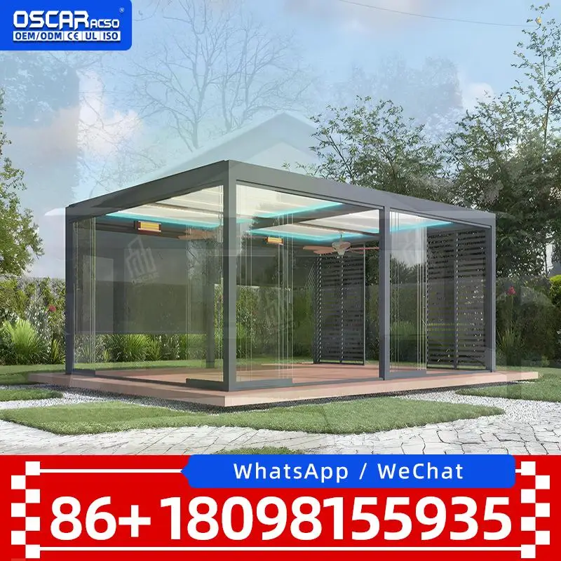 Modern Bioclimatic Aluminum Motorized Louvered Roof Pergola for Multiple Outdoor Scenarios Garden Patio Backyard Solution pergol