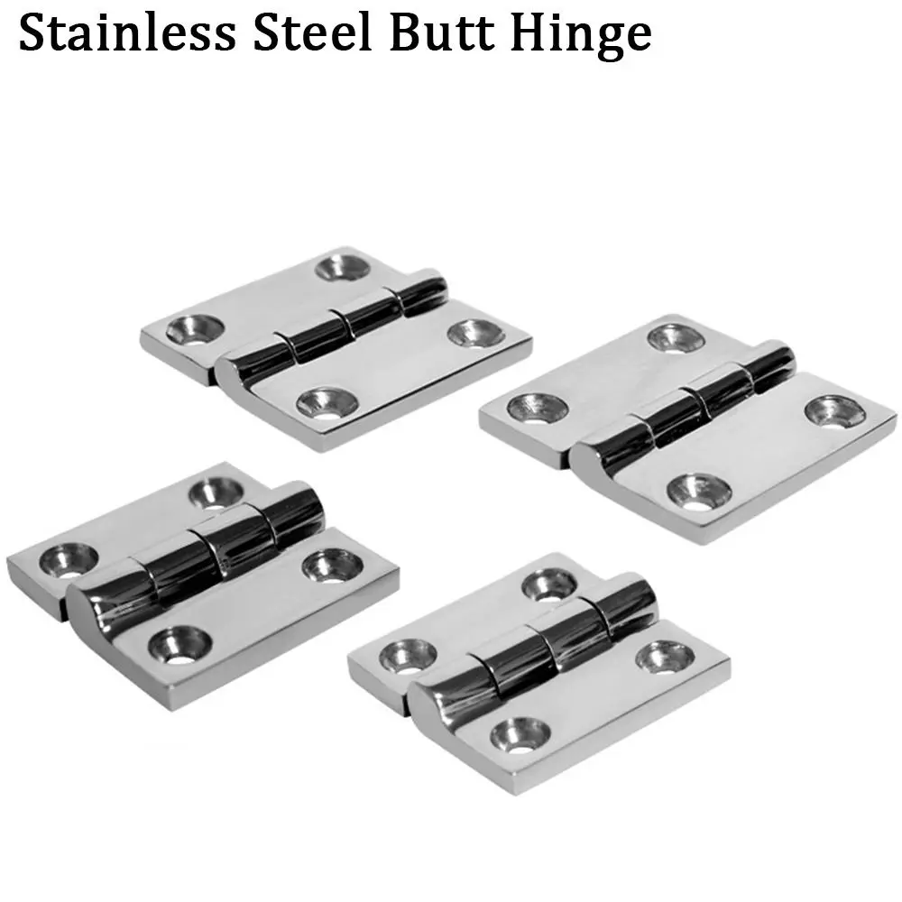 

38/40/50mm Stainless Steel Butt Hinge Solid Cast Mirror Polish Square Casting Hinge Heavy Duty with 4 Holes