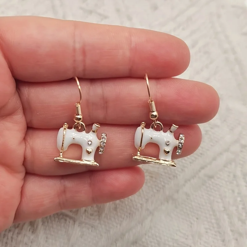 10pcs 3D rhinestone mini sewing pendant earrings, fashionable women's jewelry accessories, novel earrings