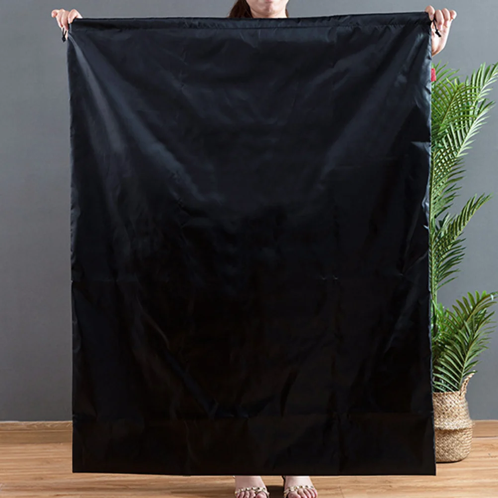 

94x120cm Xl Black Nylon Storage Pouch Waterproof Dustproof Drawstring Design Large Capacity Organizer for Quilts Clothes