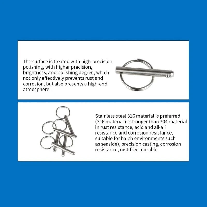 

P9FD Rust-Reseproper 316 из нержавеющей стали пружина для шарикового штифта для лодки для лодки Bimini Top Deck Hinge Marine