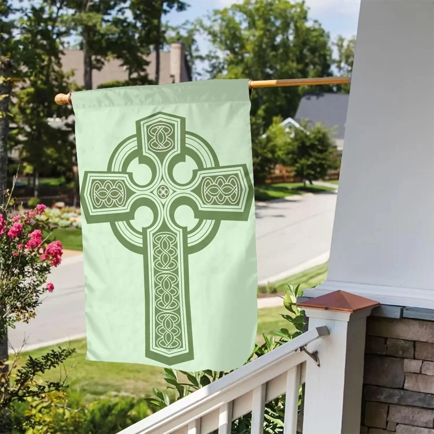 Celtic Cross Happy St. Patrick'S Day Flags Garden Flag 12x18 Inches Double Sided Yard Sign Outdoor Banner Party Supplies PPZ