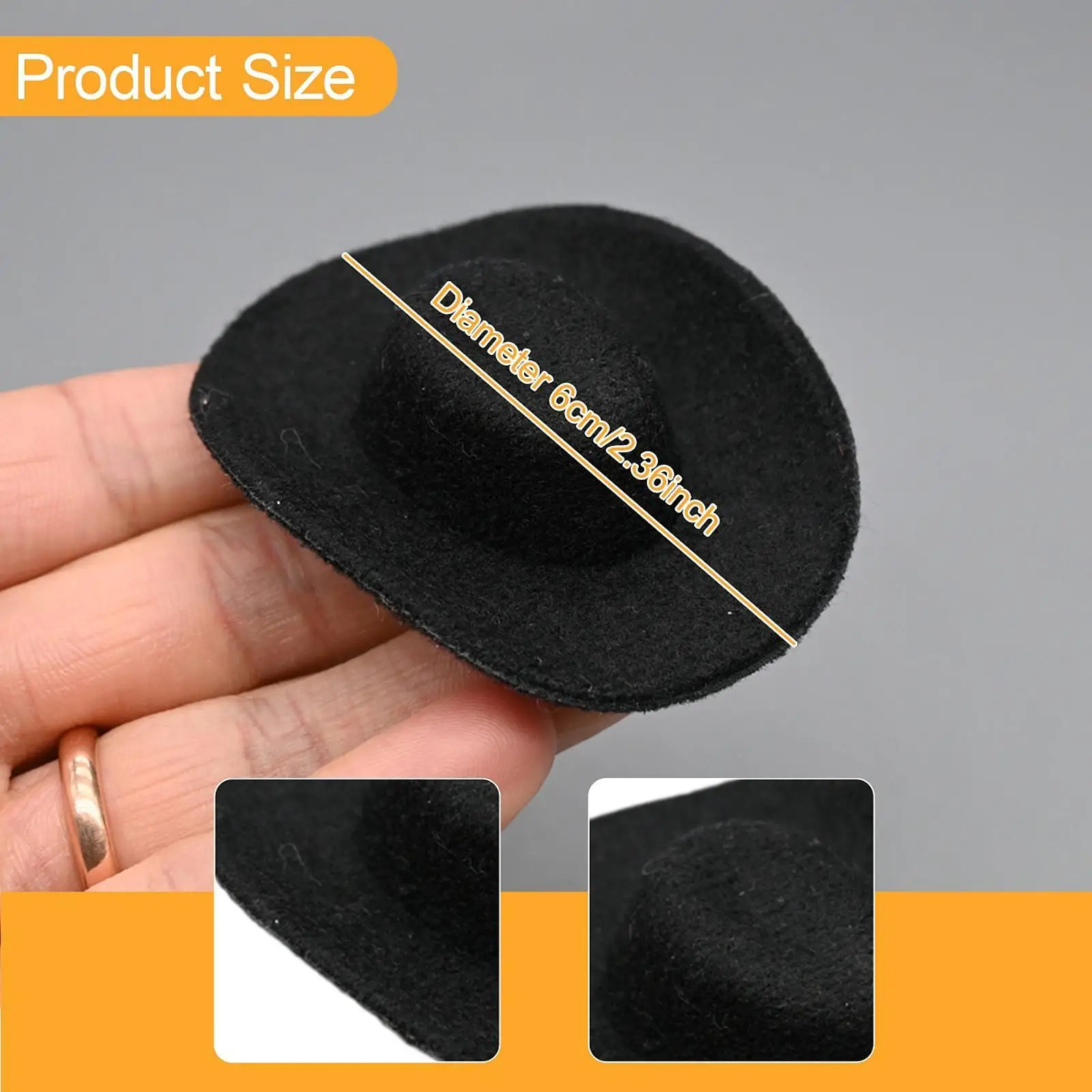 Mini sombrero de vaquero en miniatura, sombrero occidental, decoración artesanal, accesorios para muñecas, artesanía, figura de acción, accesorio decorativo para amigos, 1/6