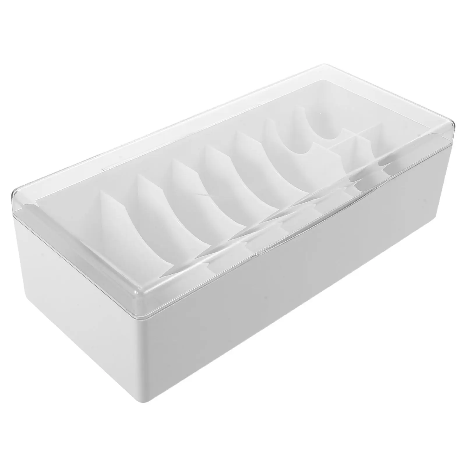 Large Capacity Acrylic Eyelash Extension Organizer Separated Compartments Flip Lid Storage Box for Lash Supplies Cotton Swabs
